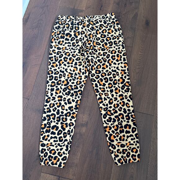 Dr. Bombay Printed Pull On Drawstring Fleece Sweatpant Cheetah Women's Size L - Picture 2 of 7
